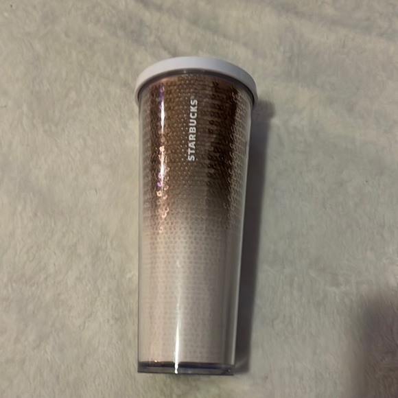 Starbucks Other - Starbucks 2018 Rose Gold Ombre Sequin Venti Cold Cup Tumbler 24oz